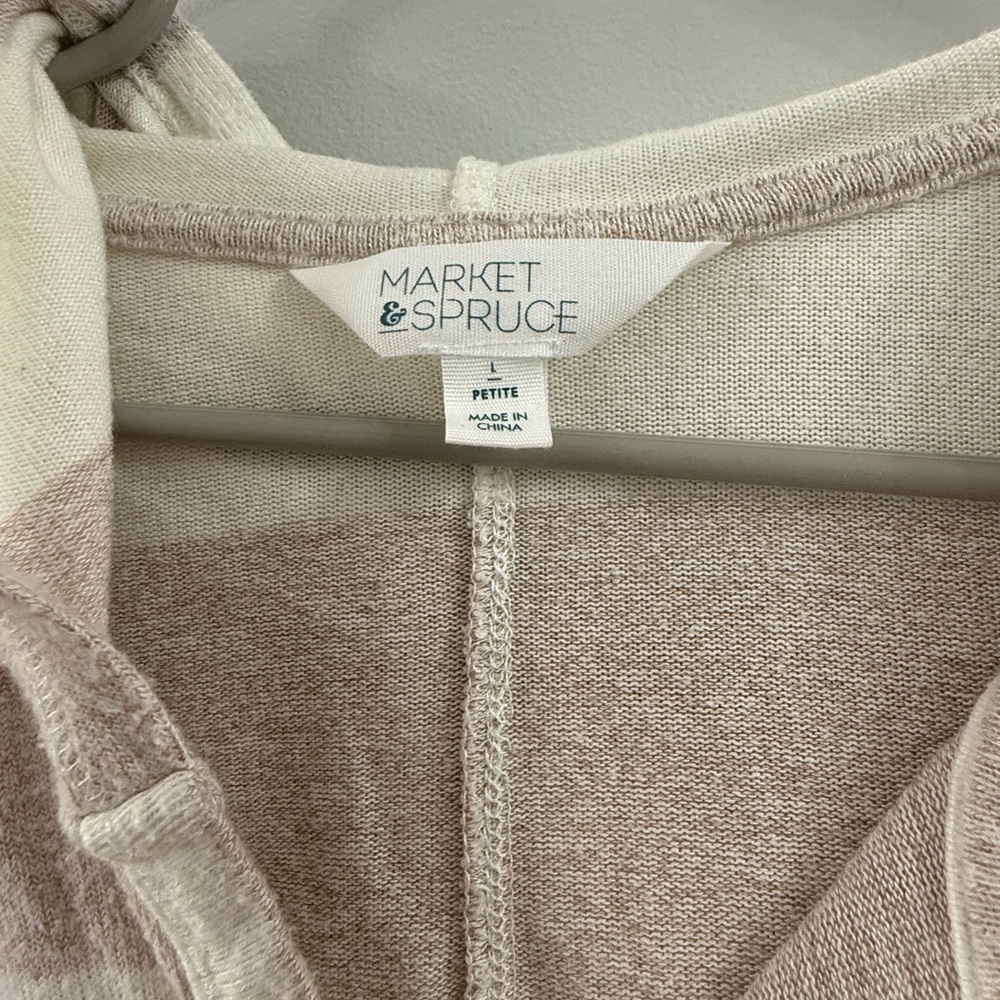 Market & Spruce Striped Hoodie with Front Pocket - Picture 2 of 5